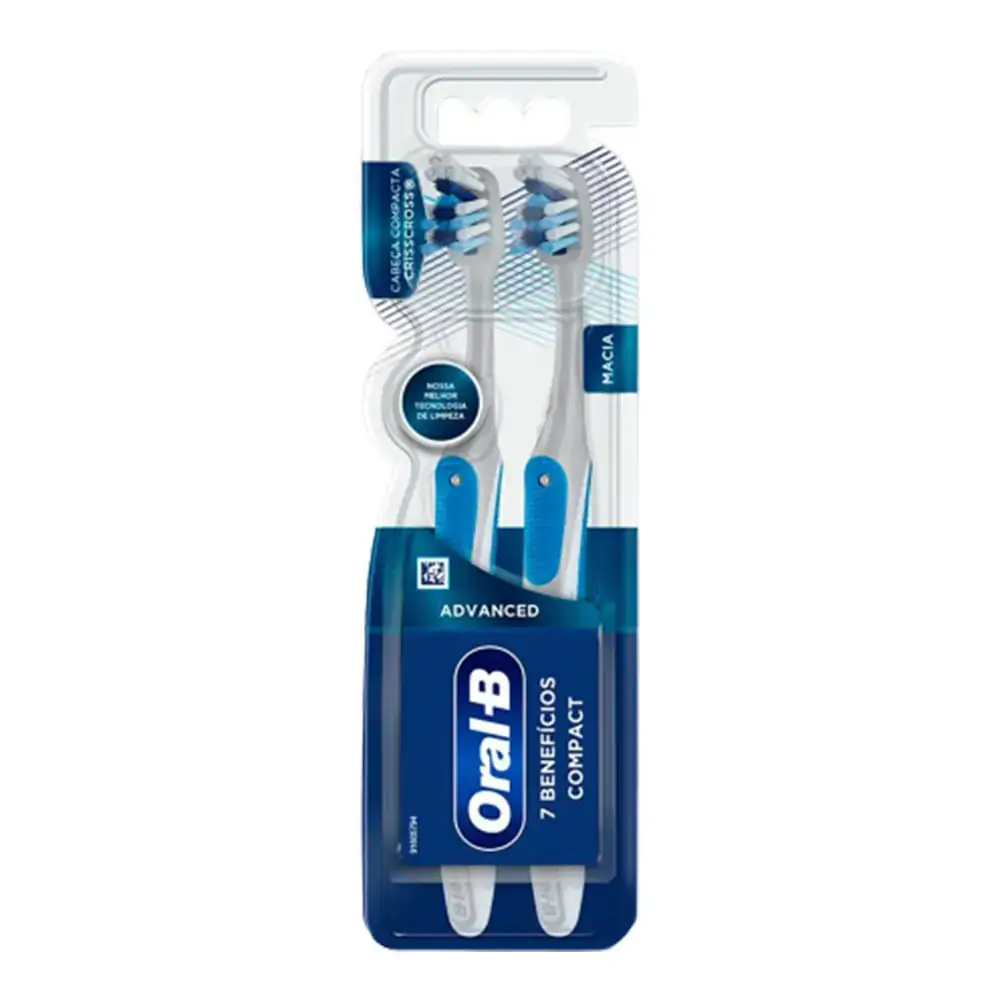 Kit Escova Dental Oral B 7 Benefícios Compact Com 2 Unidades