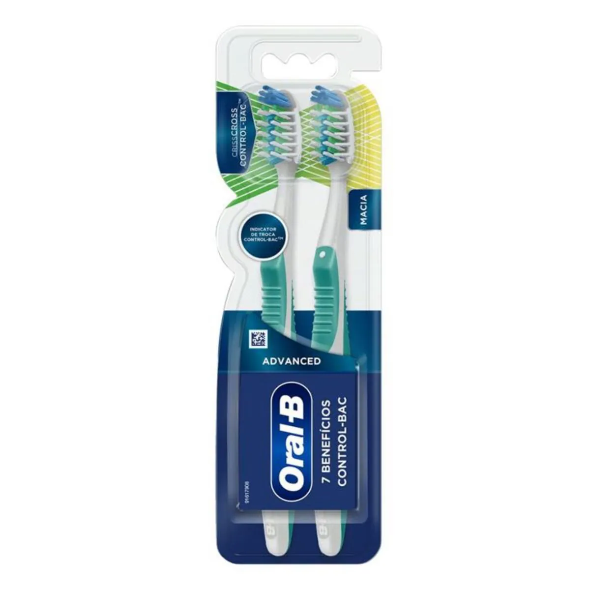 Escova Dental Macia Advanced Oral B 7 Benefícios Control Bac 2 Unidades