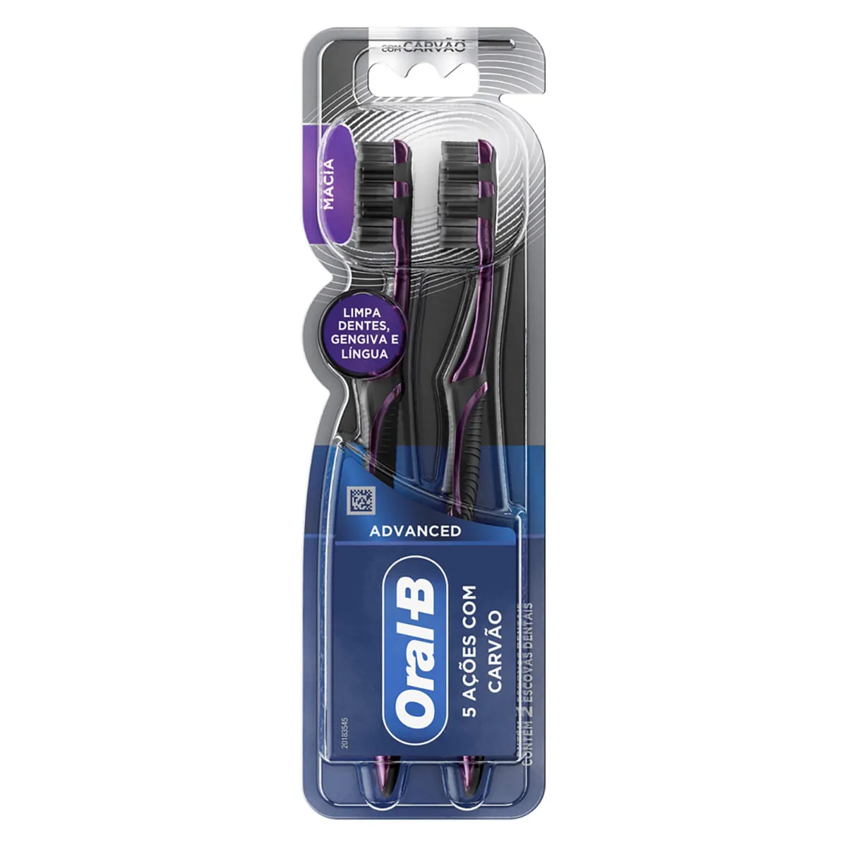Escova Dental Oral-B 5 Ações com Carvão 2 Unidades
