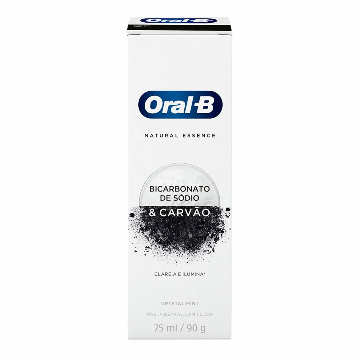 Creme Dental Bicarbonato De Sódio E Carvão Crystal Mint Oral B Natural Essence Caixa 90g