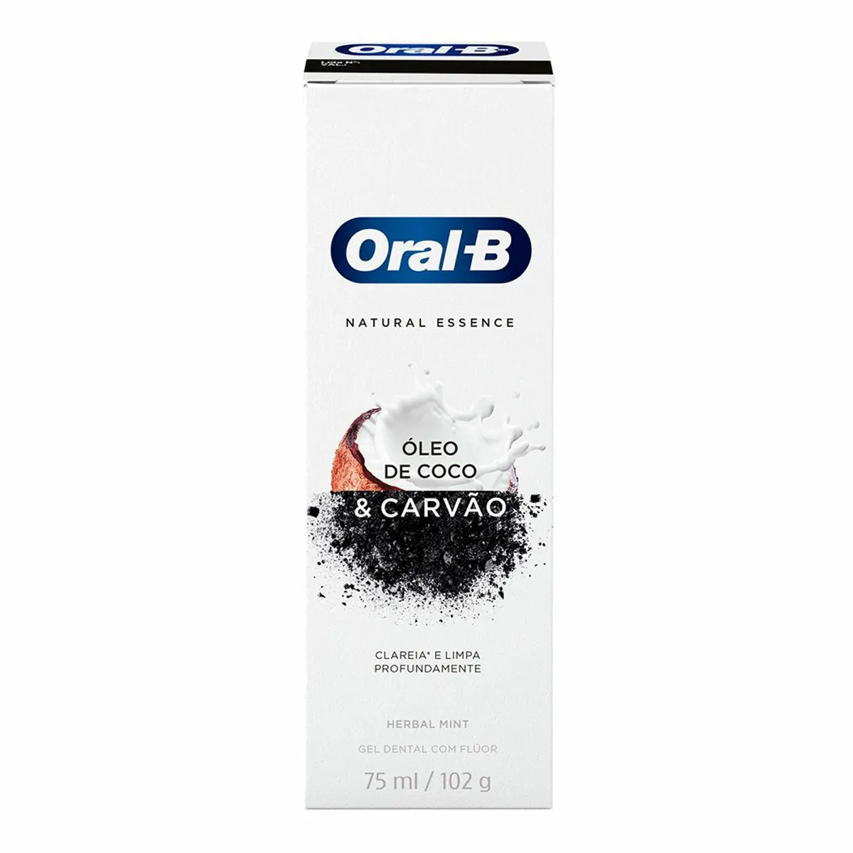 Gel Dental Carvão óleo De Coco E Herbal Mint Oral B Natural Essence Caixa 102g