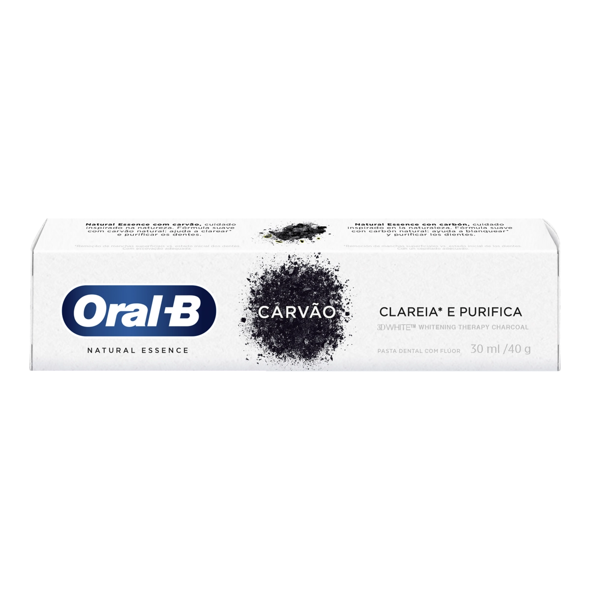 Creme Dental Carvão Oral B Natural Essence Caixa 40g