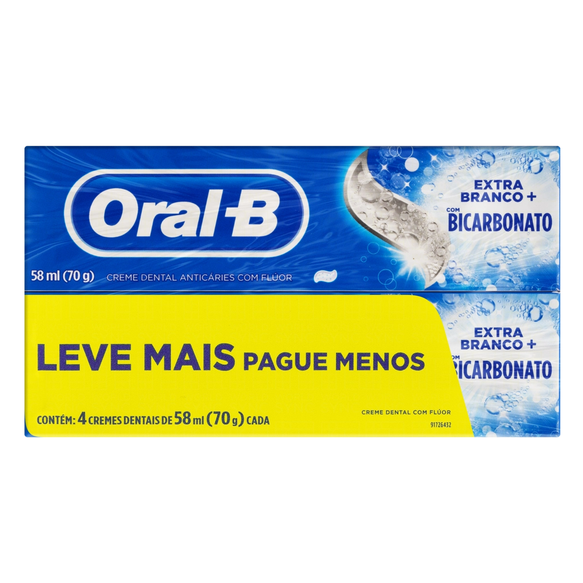 Pack Creme Dental Oral B Extra Branco Caixa 4 Unidades 70g Cada Leve Mais Pague Menos