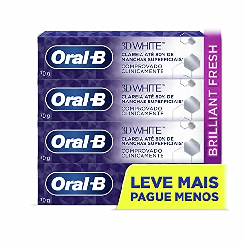 Pack Creme Dental Oral B 3d White Brilliant Fresh Caixa 4 Unidades 70g Cada Leve Mais Pague Menos