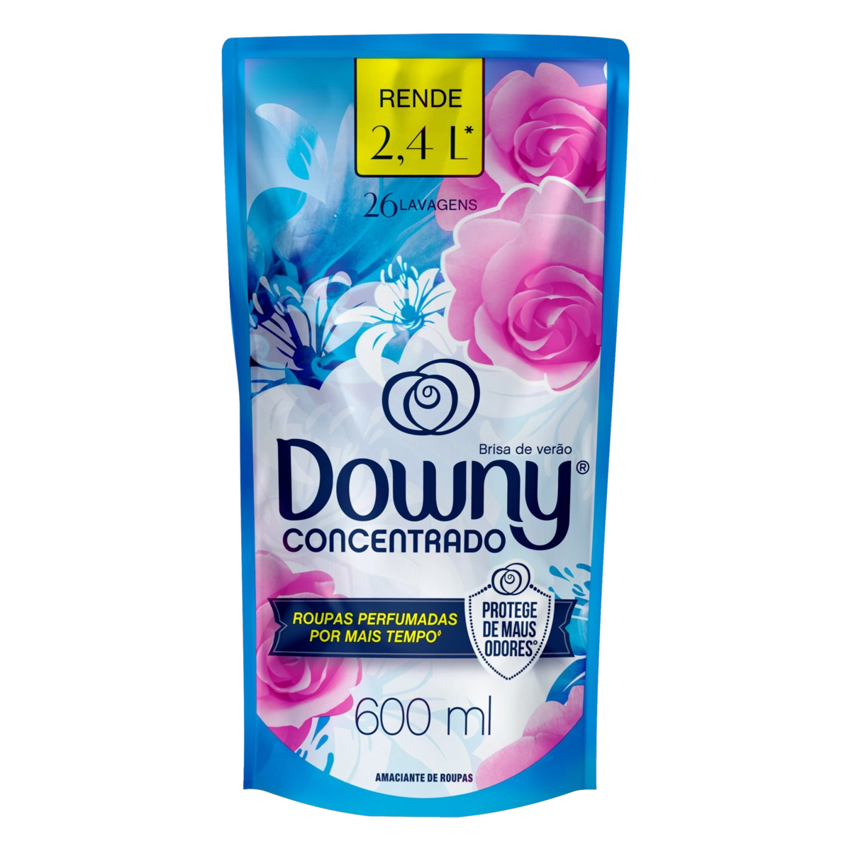 Amaciante De Roupa Concentrado Brisa De Verão Downy Sachê 600ml