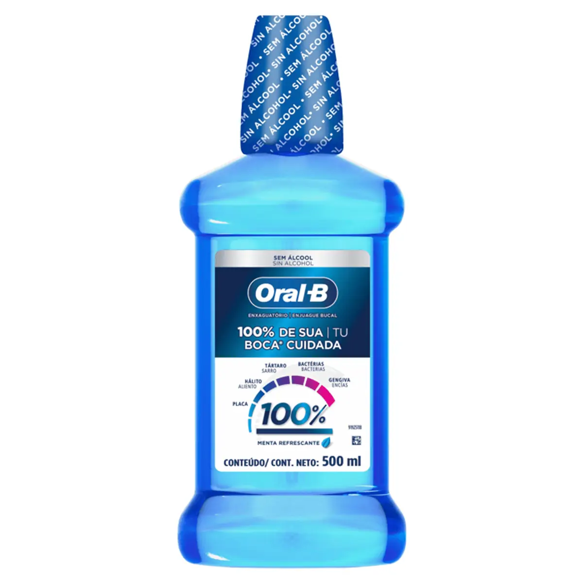 Enxaguante Bucal Zero Álcool Oral-B Menta Refrescante 100% 500 ml