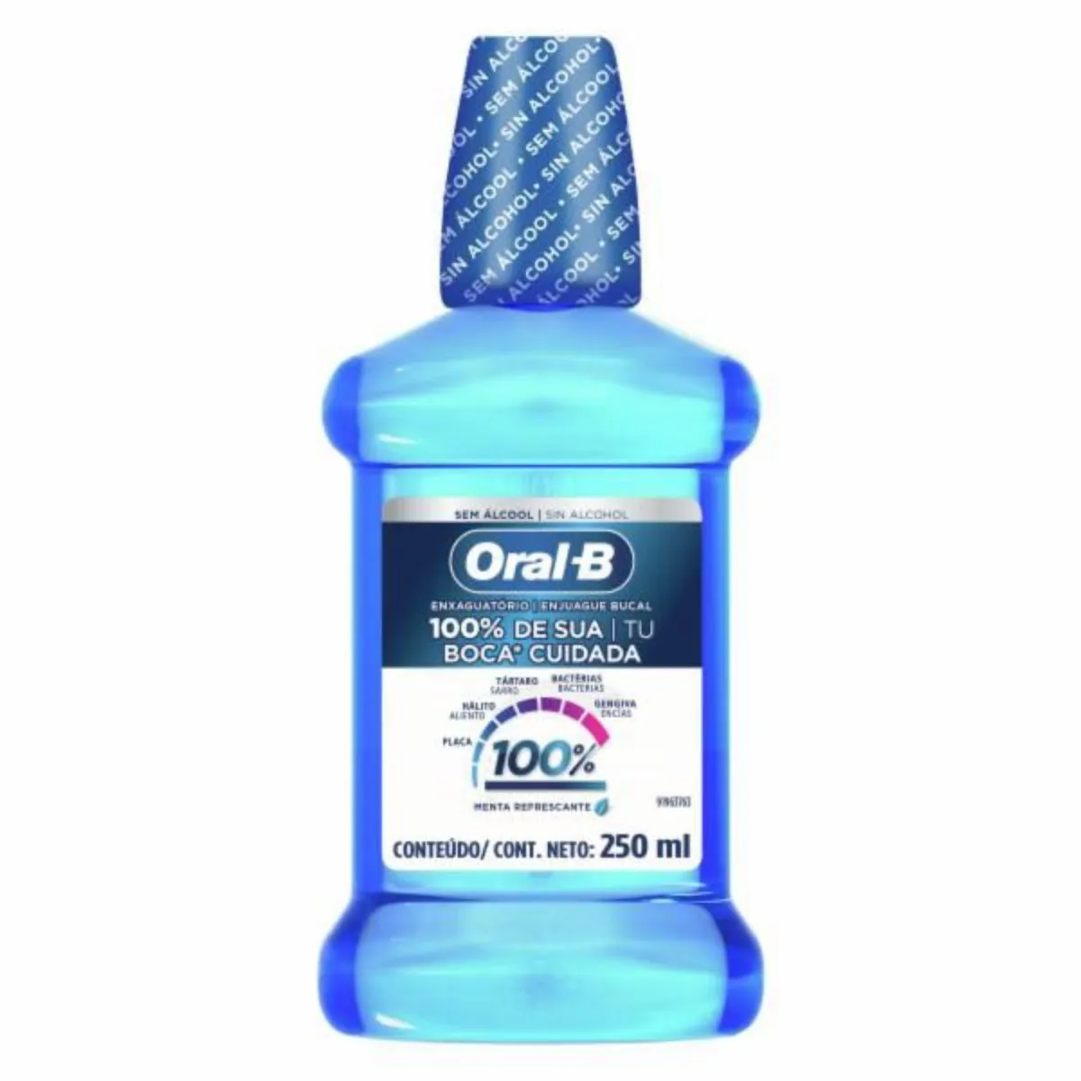 Enxaguante Bucal Zero álcool Menta Refrescante Oral B 100 Frasco 250ml