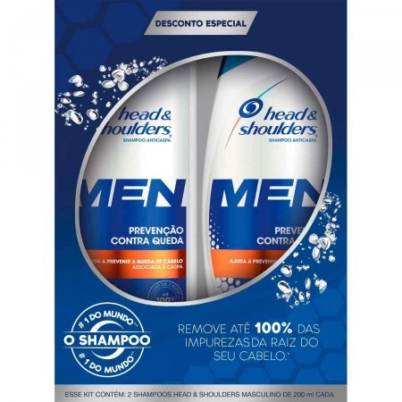 Kit Shampoo Head & Shoulders Men Contra Queda 200ml 2 Unidades