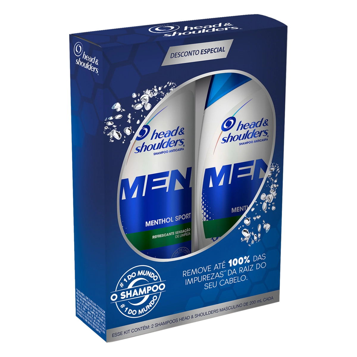 Pack Shampoo Anticaspa Menthol Sport Head Shoulders Men Frasco 2 Unidades 200ml Cada