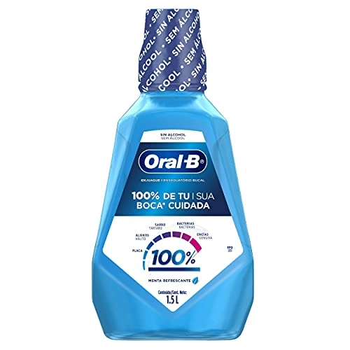Enxaguante Bucal Zero álcool Menta Refrescante Oral B 100 Frasco 1,5l