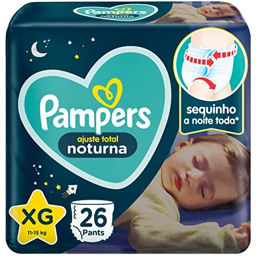 Fralda Pampers Ajuste Total Noturna XG 26 Unidades