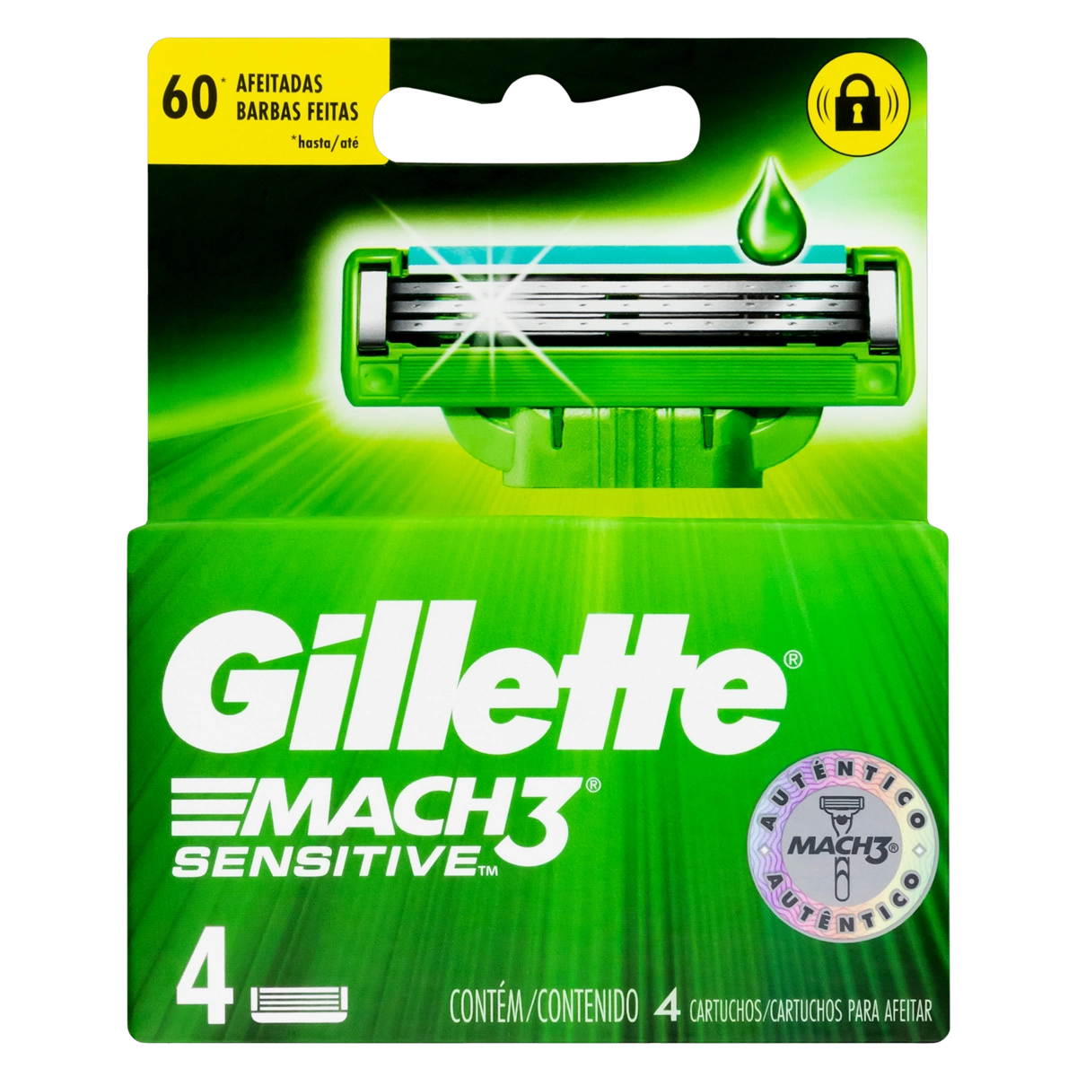 Carga Gillette Mach3 Aloe Vit C/4un Un