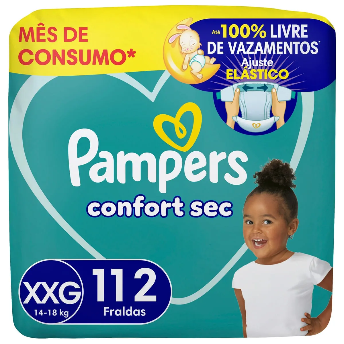 Fralda Descartável Pampers Confort Sec XXG 112 Unidades
