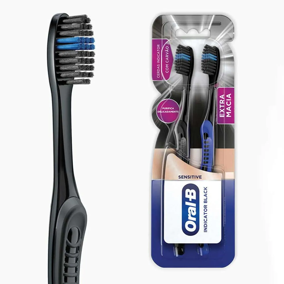 Escova Dental Oral-B Indicator Black 2 Unidades