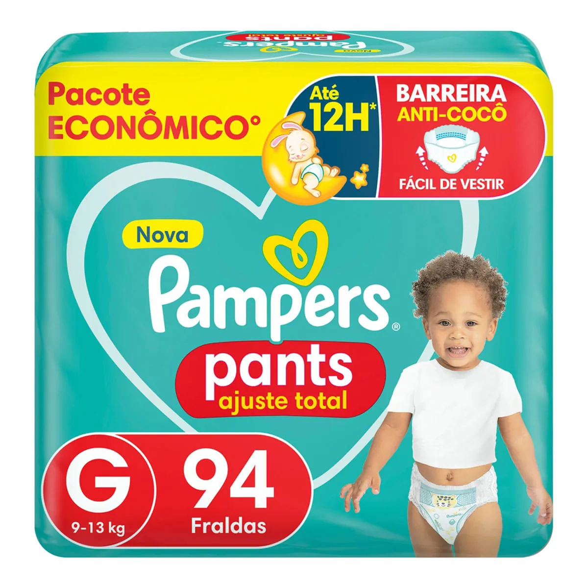 Fralda Descartável Infantil Pants Pampers Ajuste Total G Pacote Econômico 94 Unidades