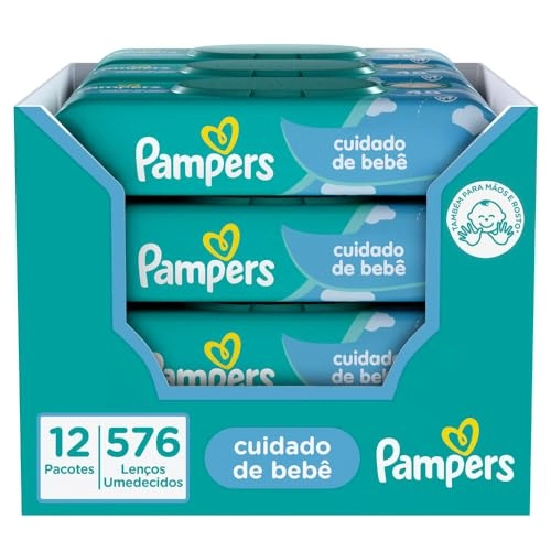 Pack Lenço Umedecido Cuidado De Bebê Pampers Caixa 12 Unidades