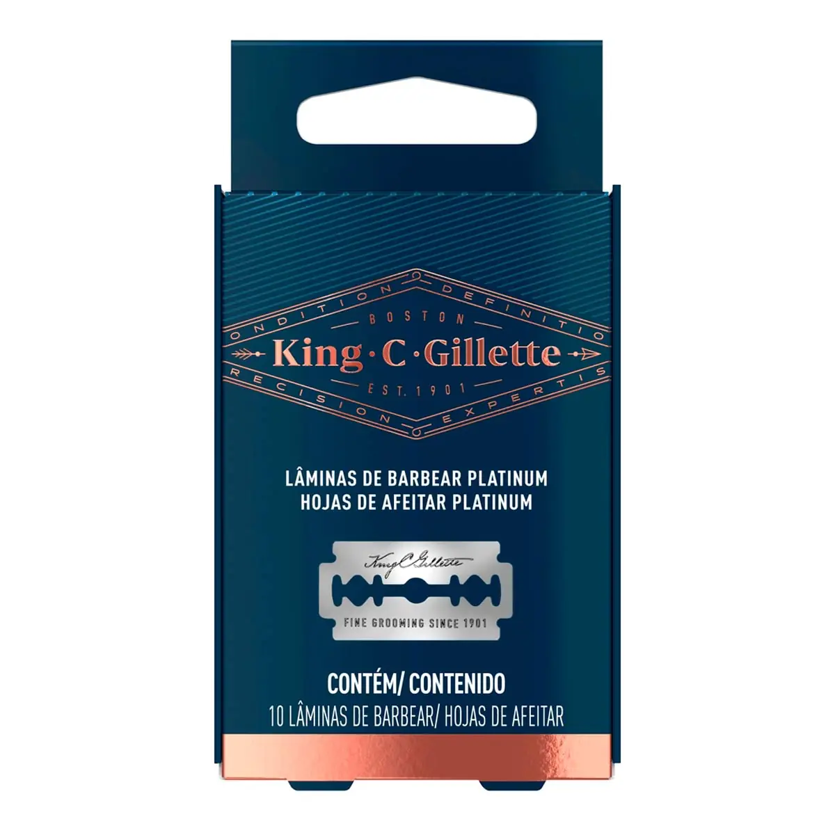 Lâmina Para Barbear Platinum King.c.gillette 10 Unidades