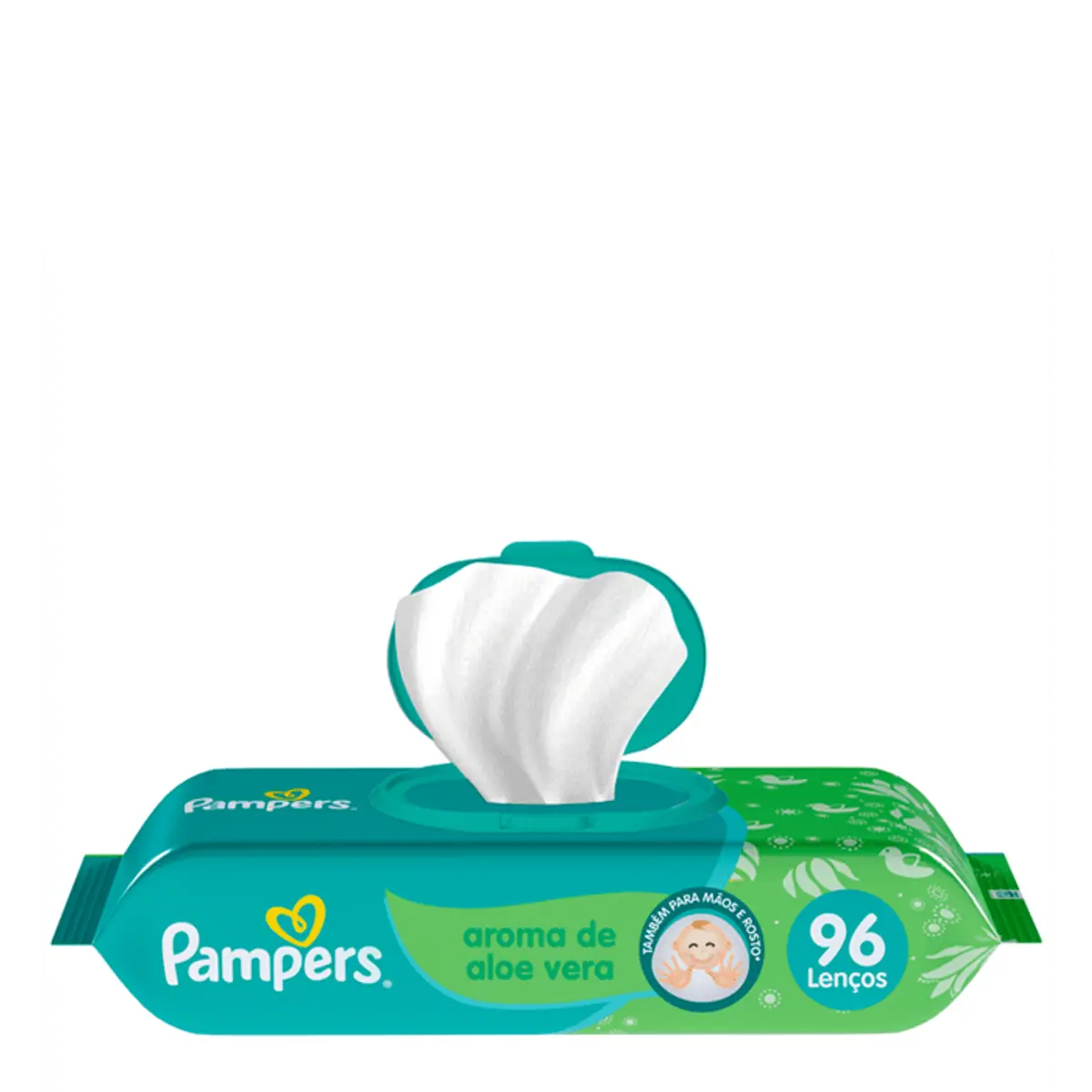 Lenço Umedecido Infantil Aloe Vera Pampers Pacote 96 Unidades