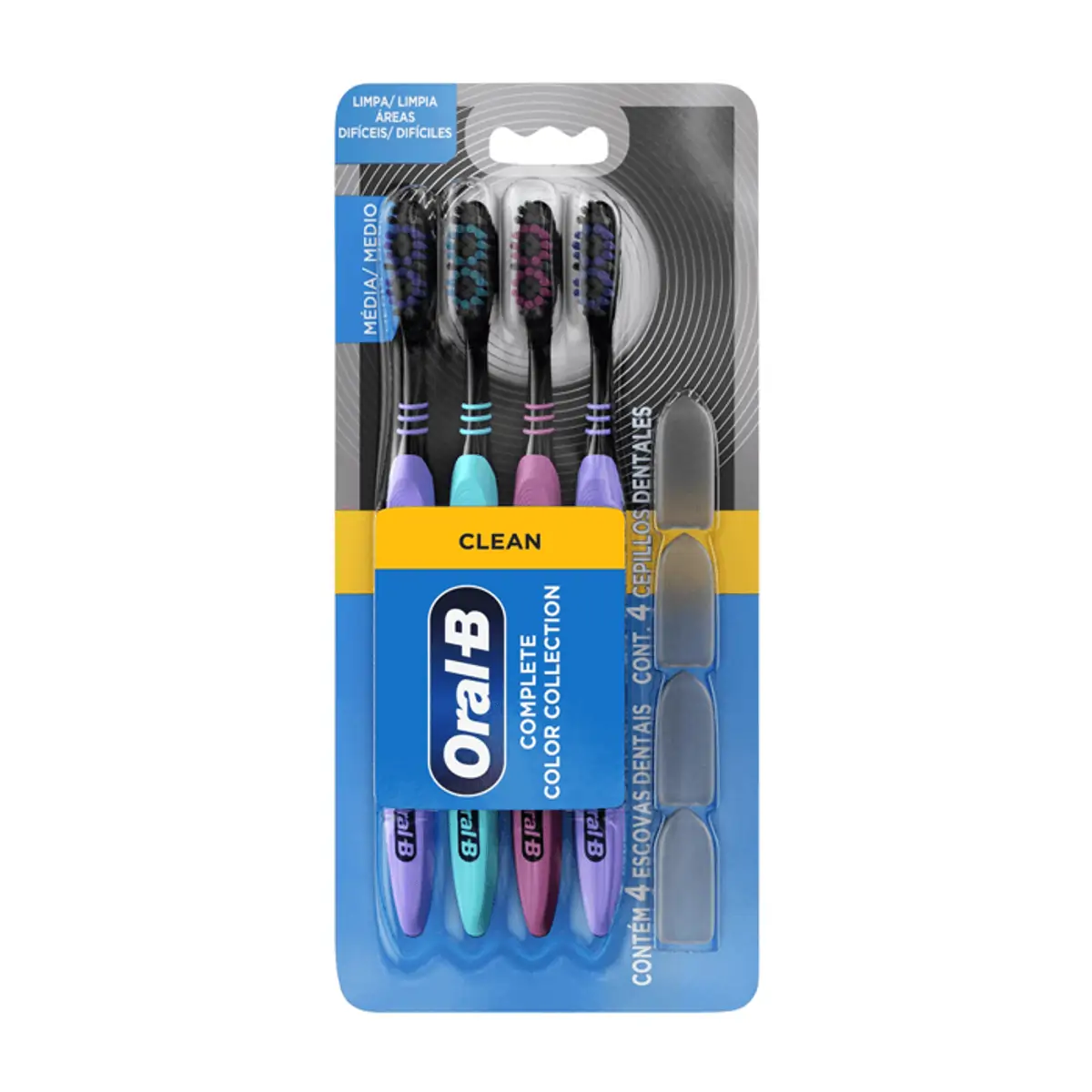 Escova Dental Média Oral B Complete Color Collection Clean 4 Unidades