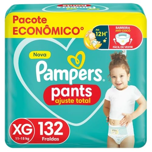 Pack Fralda Descartável Pants Pampers Ajuste Total Xg Pacote 2 Unidades