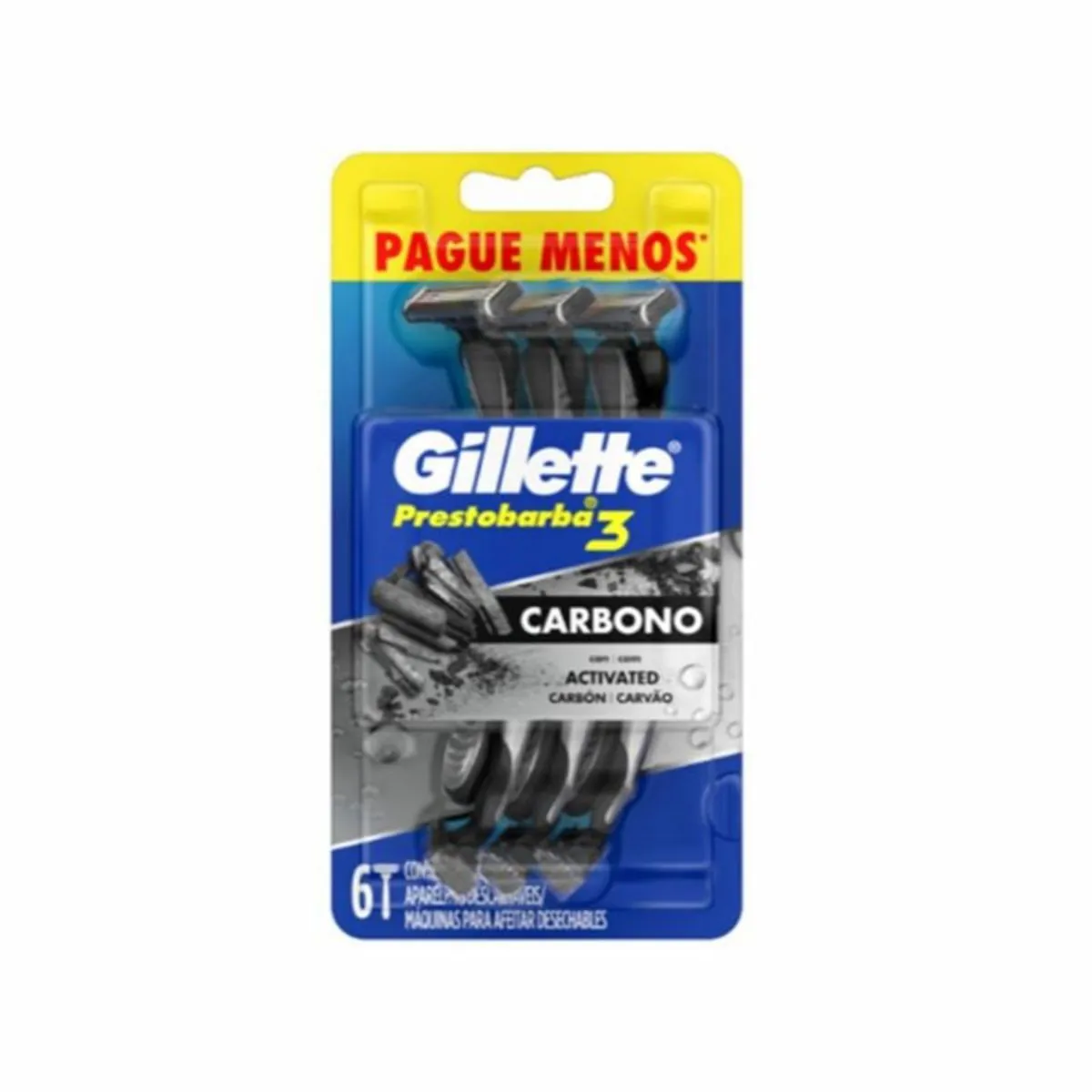 Aparelho Descartável Para Barbear Gillette Prestobarba3 Carbono 6 Unidades Pague Menos