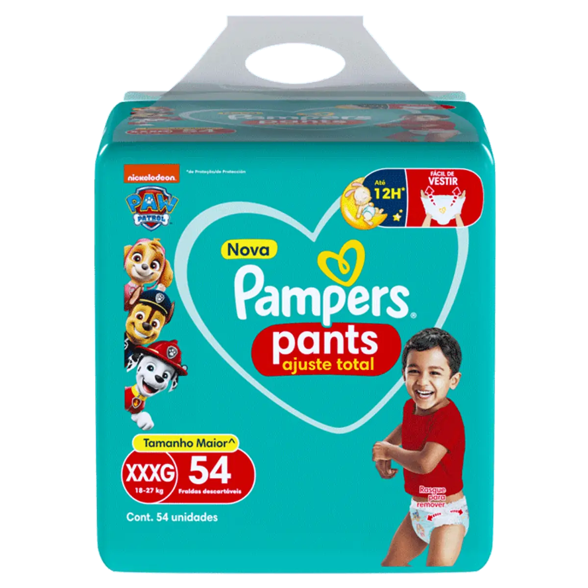 Fralda Descartável Infantil Pants Pampers Ajuste Total Xxxg Pacote 54 Unidades