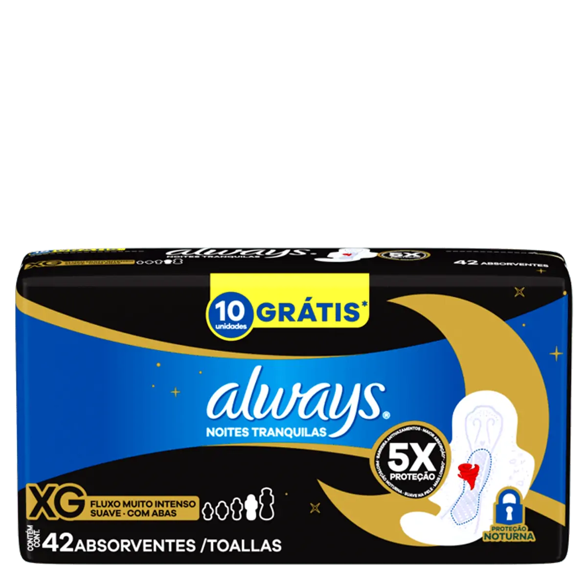 Absorvente Noturno Always Suave Com Abas Xg 42 Unidades
