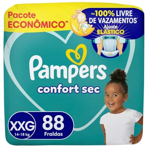 Fralda Descartável Infantil Pampers Confort Sec Xxg 88 Unidades Pacote Econômico