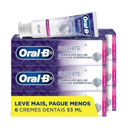 Pack Creme Dental Oral B 3d White Brilliant Fresh Caixa 6 Unidades 70g Cada Leve Mais Pague Menos