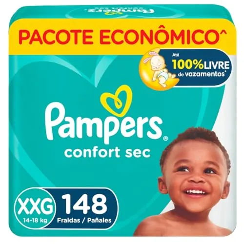 Fralda Descartável Infantil Pampers Comfort Sec Xxg Pacote 148 Unidades Pacote Econômico