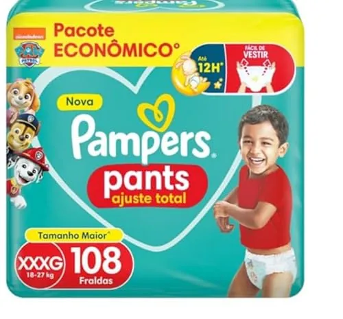 Pack Fralda Descartável Infantil Pants Pampers Ajuste Total Xxxg Pacote 2 Unidades