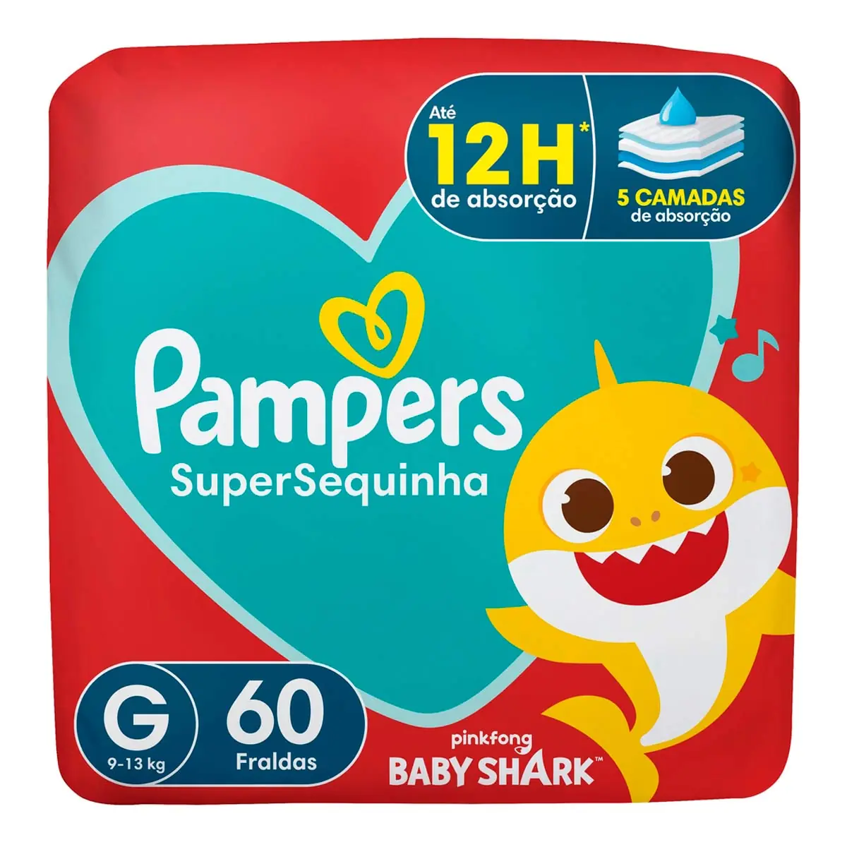 Fralda Descartável Infantil Pampers Supersequinha G Pacote 60 Unidades