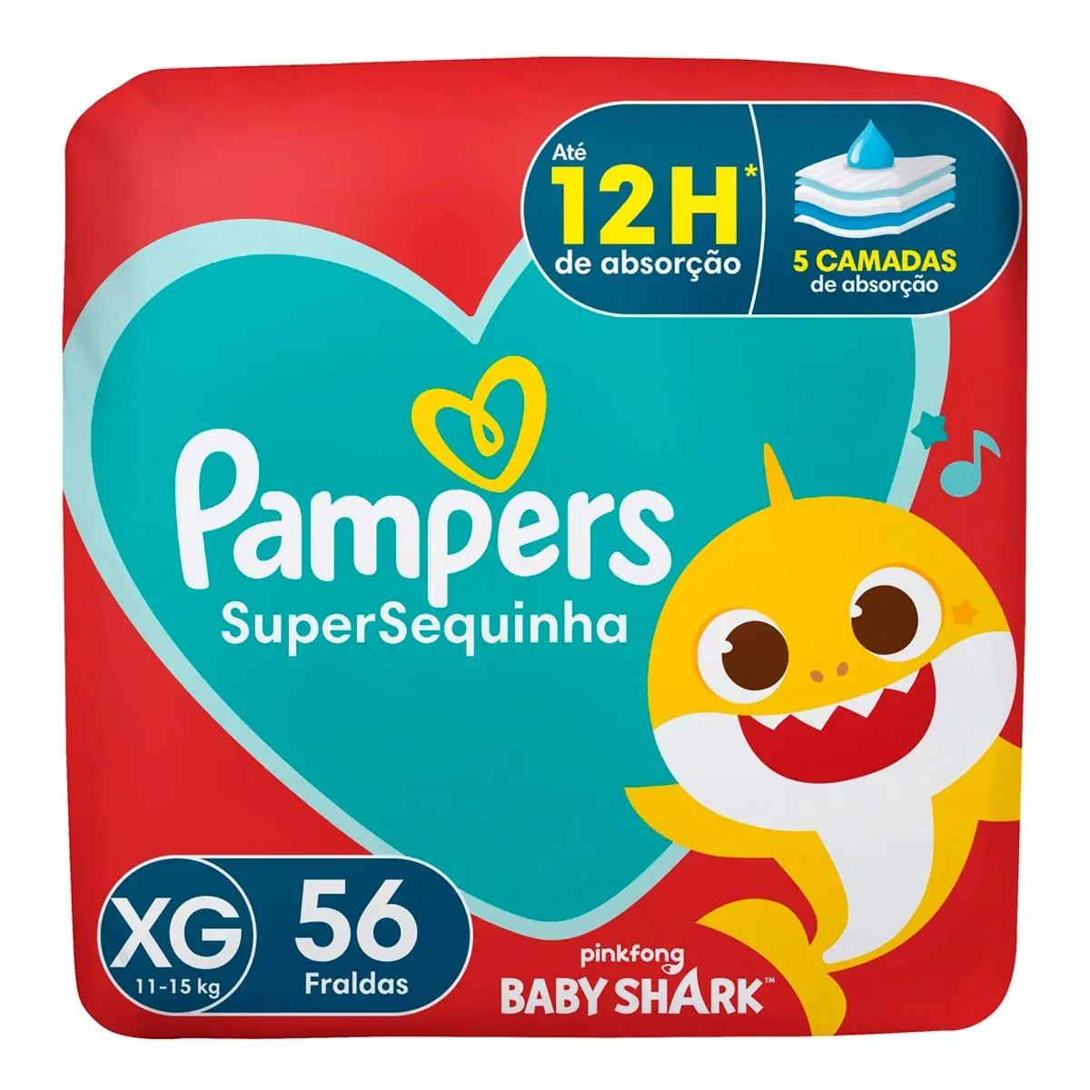 Fralda Descartável Infantil Pampers Supersequinha Xg Pacote 56 Unidades