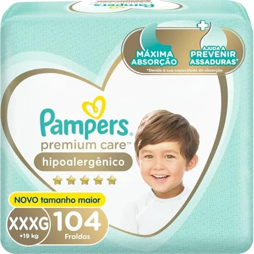 Pack Fralda Descartável Infantil Pampers Premium Care Xxxg Pacote 2 Unidades
