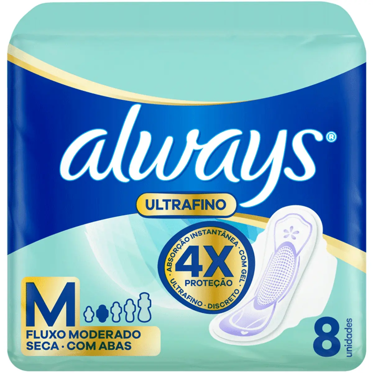 Absorvente Com Abas Ultrafino Seca Always M Pacote 8 Unidades