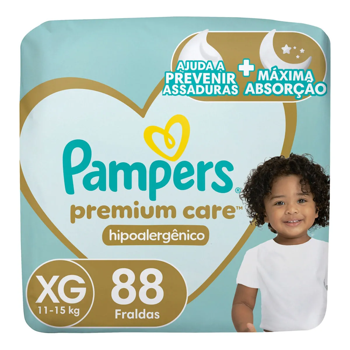 Fralda Descartável Infantil Pampers Premium Care Xg Pacote 88 Unidades