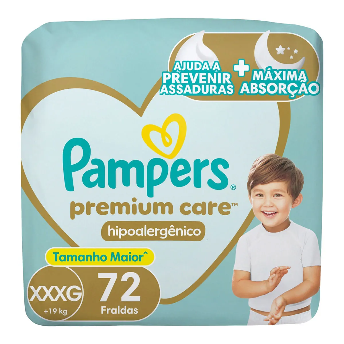 Fralda Descartável Infantil Pampers Premium Care Xxxg Pacote 72 Unidades