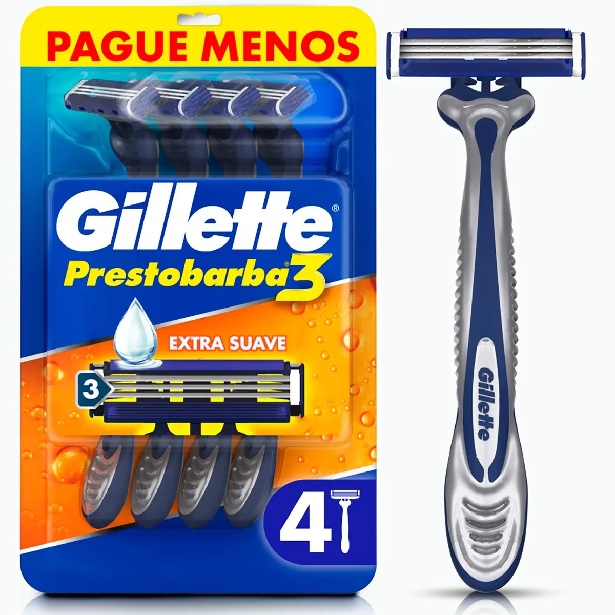 Aparelho de Barbear Gillette Prestobarba3 4 Unidades