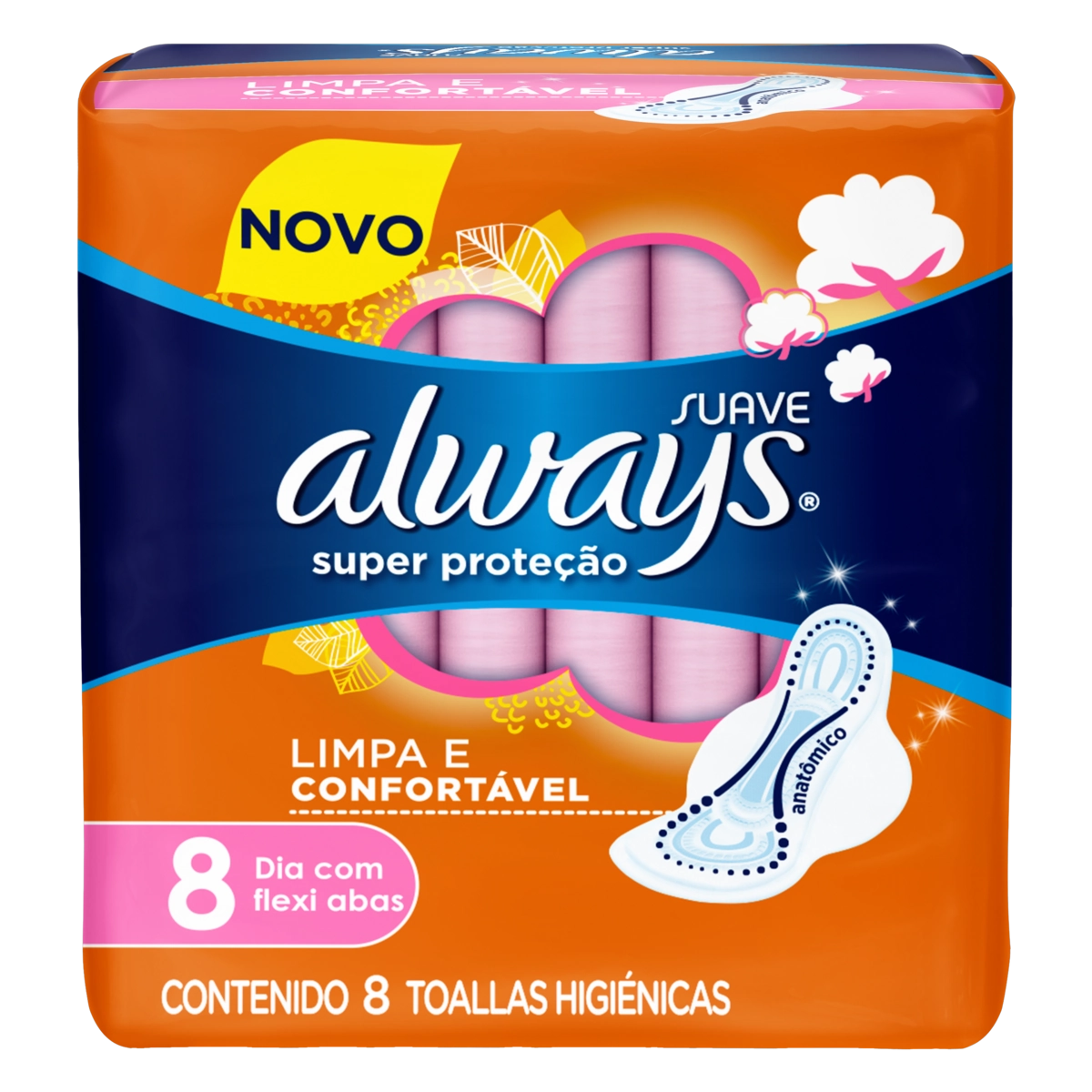 Absorvente Com Abas Suave Always Super Proteção Pacote 8 Unidades