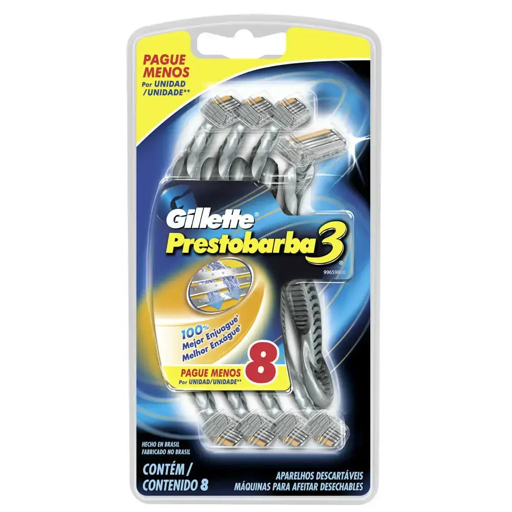 Gillette Prestobarba 3 Descartável 8 Unidades