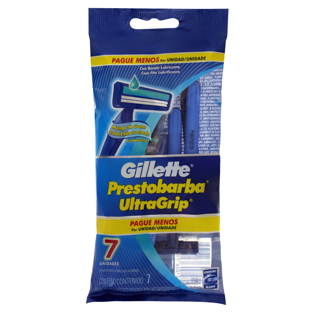 Aparelho Descartável Para Barbear Gillette Prestobarba Ultragrip 7 Unidades