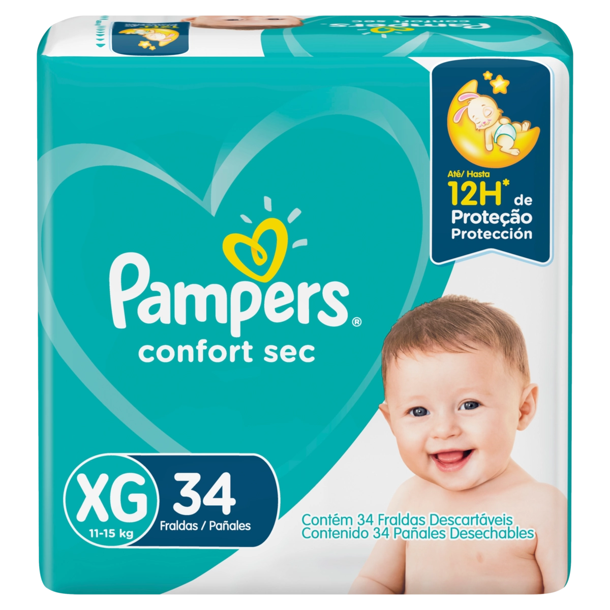 Fraldas Descartáveis Pampers Total Confort Mega Tamanho Xg 38 Unidades