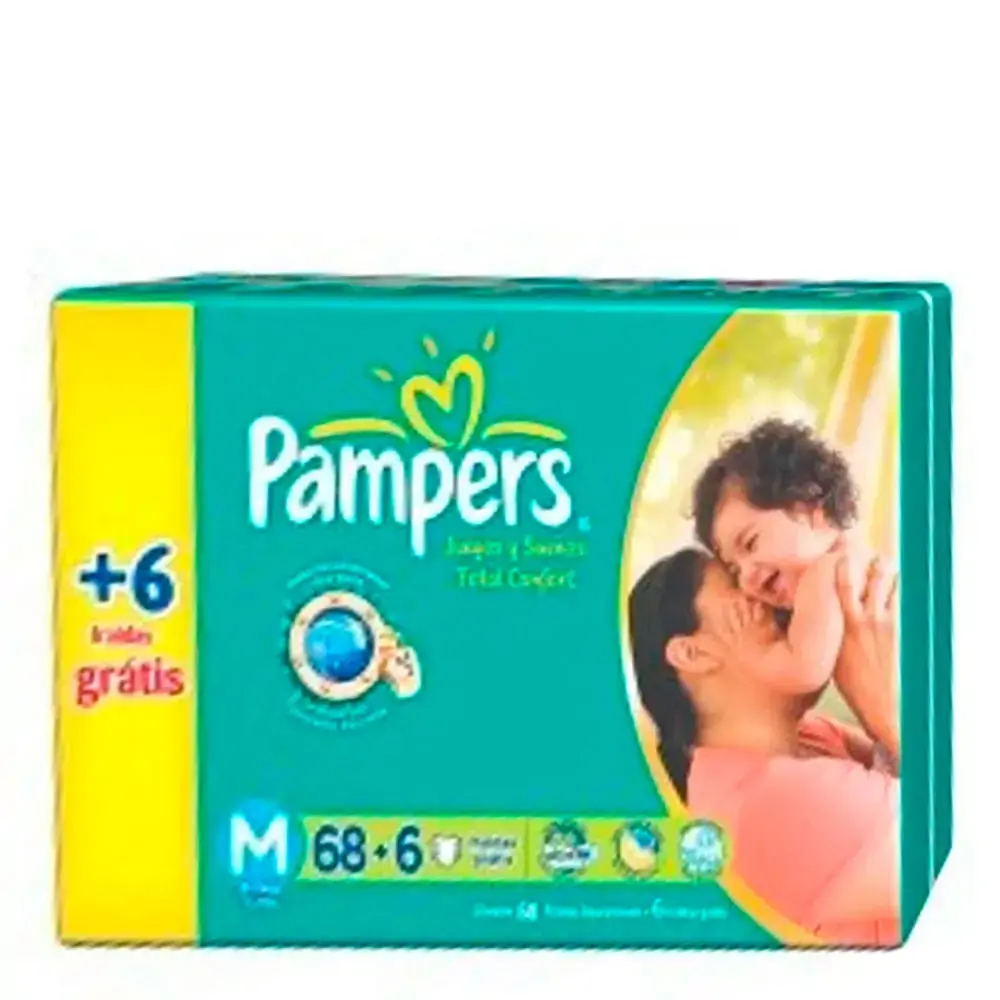 Pampers Total Confort M Descartável 68 Unidades