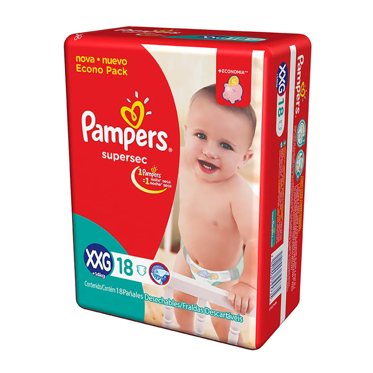 Fralda Pampers XXG Supersec Pacotão - 18 Unidades