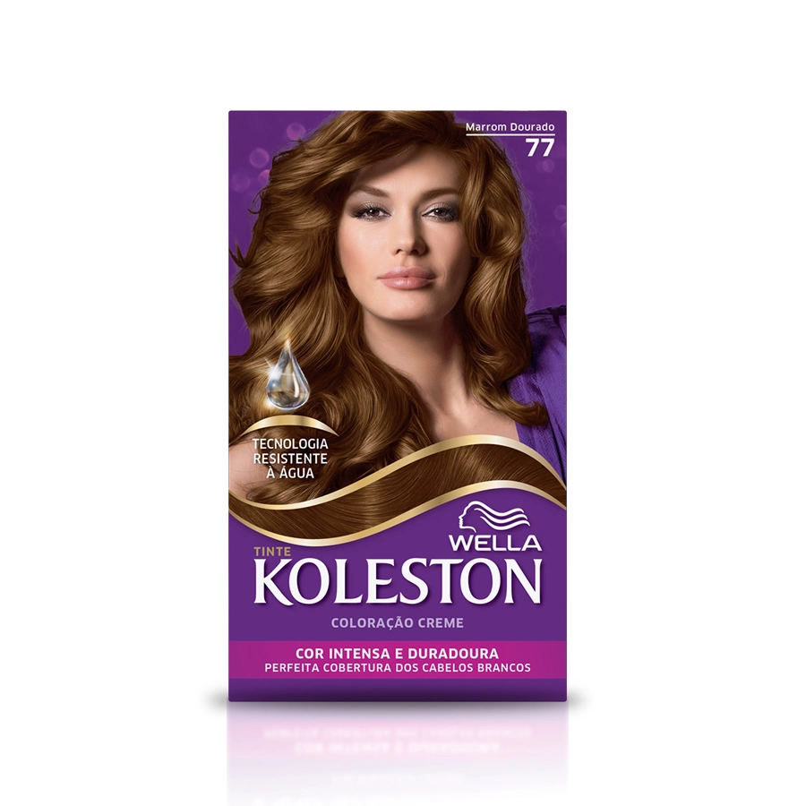 Kit Coloração Creme 77 Marrom Dourado Wella Koleston