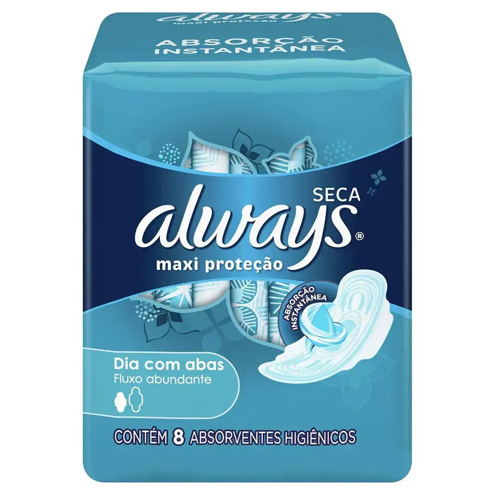 Absorvente Always Active Proteção Total Com Abas 8unidade