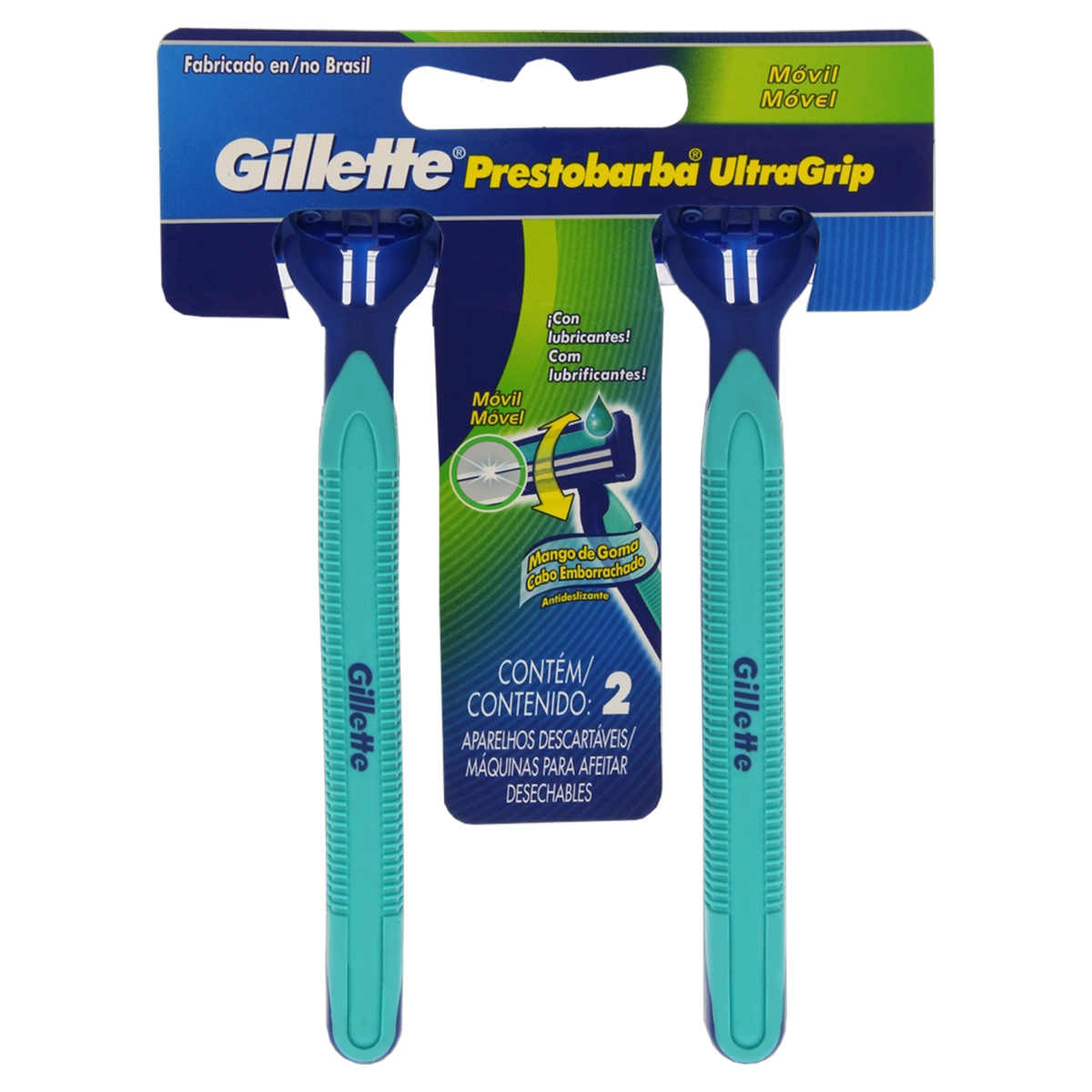 Aparelho Descartável Para Barbear Móvel Gillette Prestobarba Ultragrip 2 Unidades