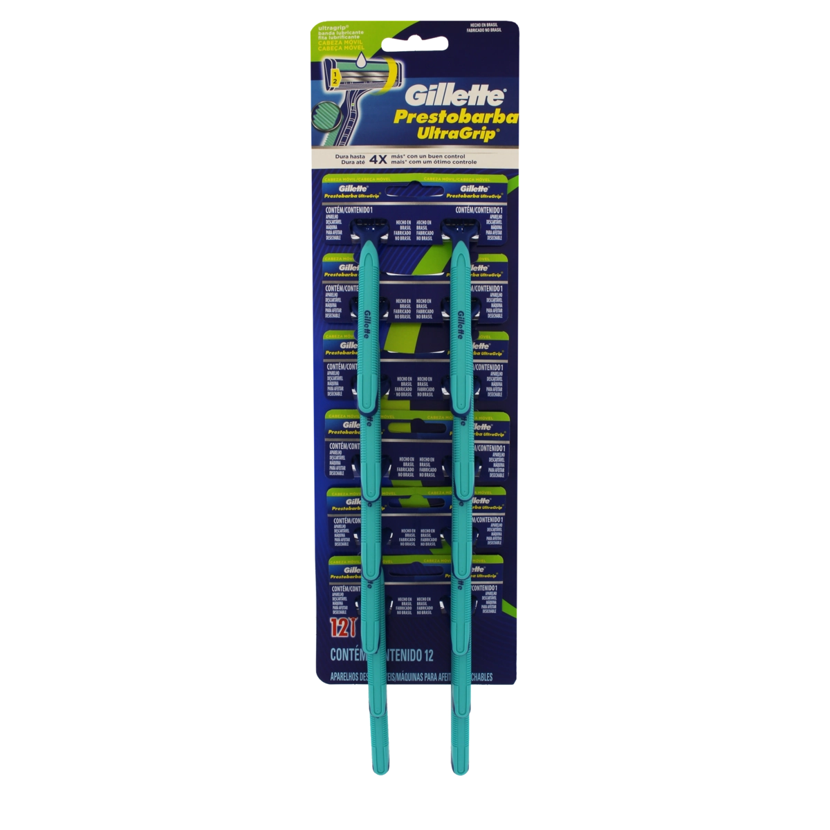 Pack Aparelho Descartável Gillette Prestobarba Ultragrip 12 Unidades