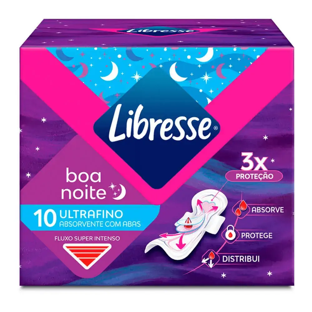 Absorvente Libresse confo/seg Noite 10 un - Absorvente libresse confo/seg Noite 10 un