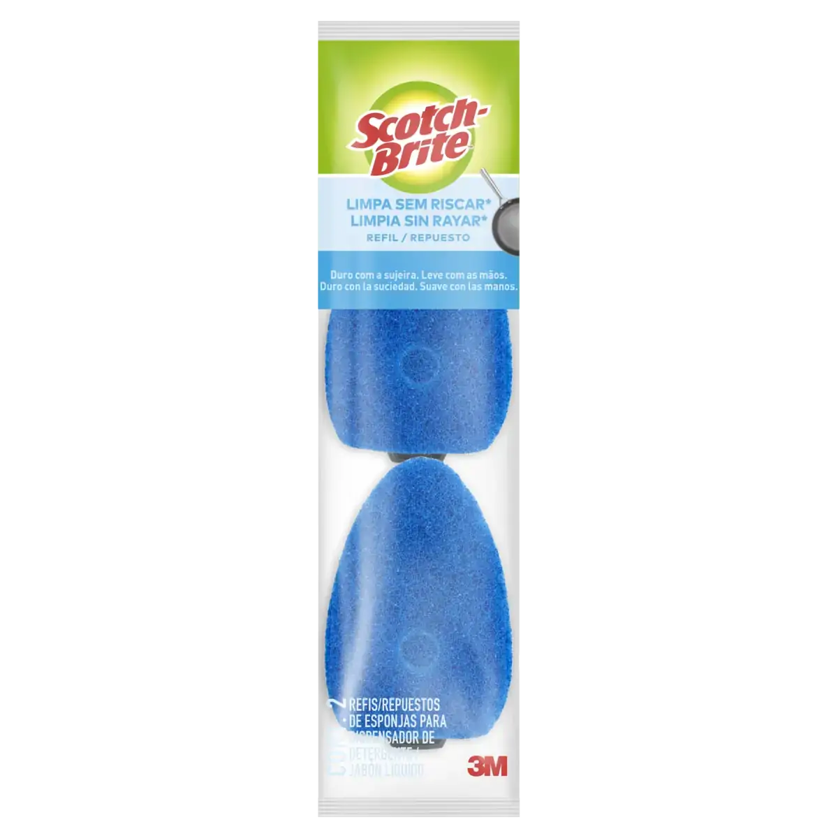 Refil de Esponja com Dispensador de Detergente Limpeza Delicada Scotch-Brite 2 Unidades